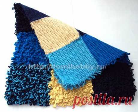 Вязание коврика узором «мех»: