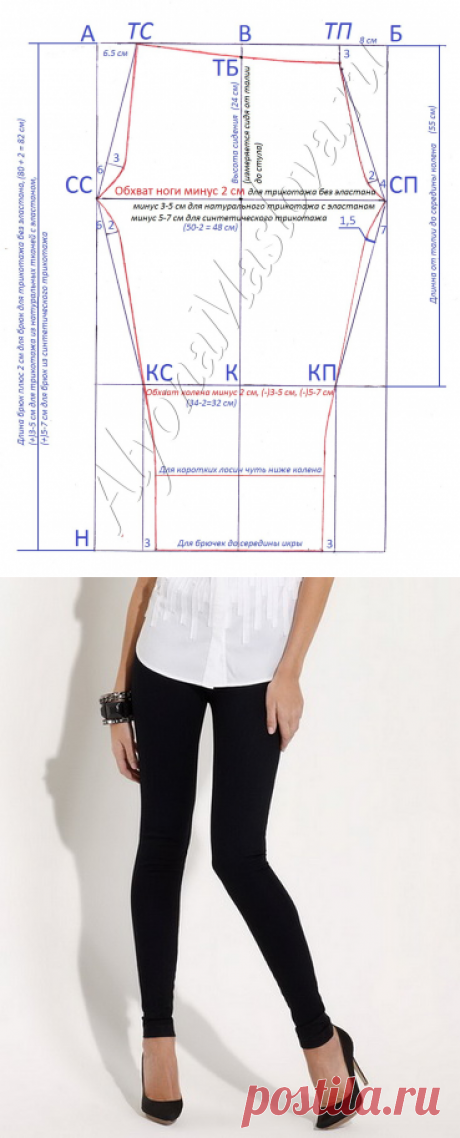 Выкройка леггинсов | Мастерская рукоделия Алёны Масловой