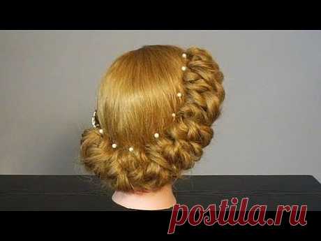 ▶ Свадебная прическа на средние волосы. Wedding prom hairstyles - YouTube