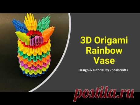 This video is about how to make paper vase 3d origami. Easy and Beautiful Paper Valentines Day craft. How to make a beautiful 3D Origami vase.