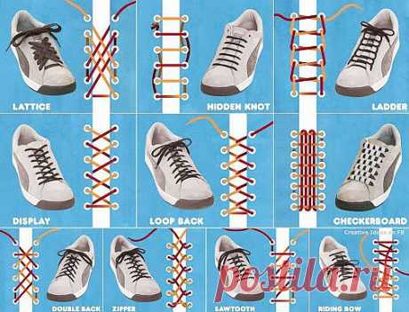 Немного о жизни и для жизни.: Несколько хитрых способов зашнуровать обувь.