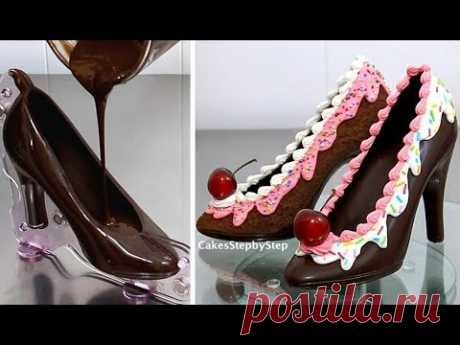 CHOCOLATE SHOES Decorated with ROYAL ICING How To Make by Cakes StepbyStep