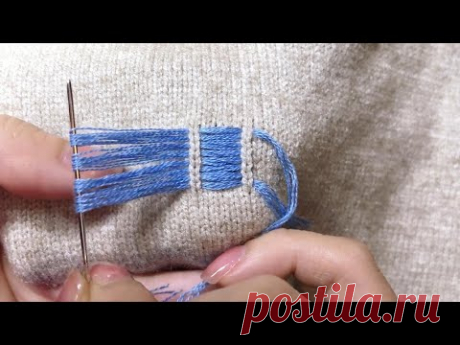 Удивительный способ залатать дырку на вязаном свитере