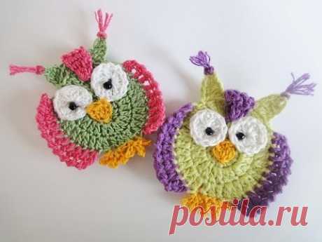 Аппликация "СОВА"  Crochet OWL applique