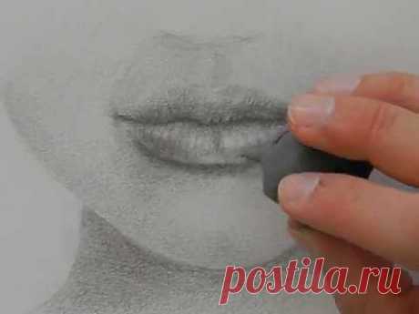 How to Draw a Realistic Mouth With Pencil. - YouTube