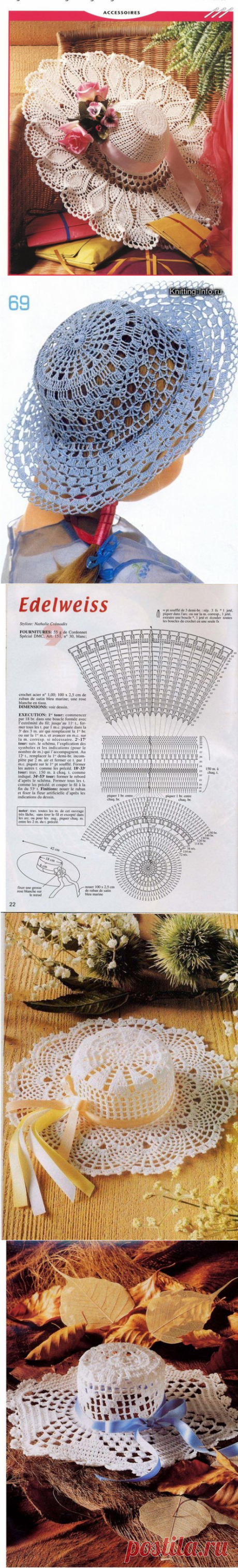 Вязаные летние шляпы. Вязание крючком