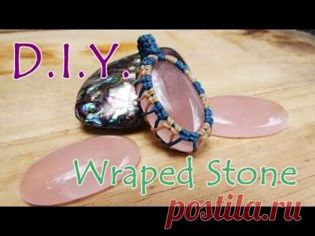 How to make wrapped stones with cotton waxed thread