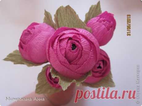 Очень красивые бутоны роз из гофрированной бумаги. Мастер-класс