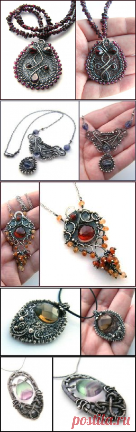 garnet drop necklace by annie-jewelry on DeviantArt