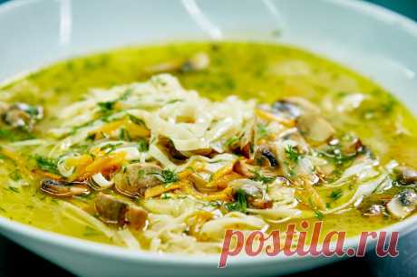 Суп-лапша с грибами - пошаговый рецепт с фото - как приготовить, ингредиенты, состав, время приготовления - Леди Mail.Ru