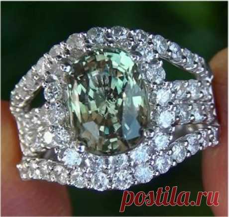 Natural Alexandrite and Diamond ring- the other June birthstone- more rare than diamonds.