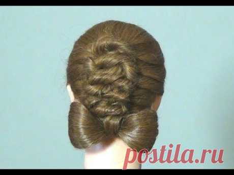 Прическа: Бант из волос. Hair Bow Tutorial Hairstyle for medium hair