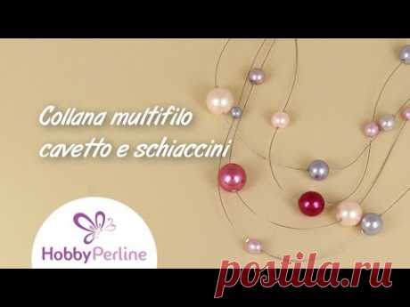 Come realizzare una collana multifilo con cavetto e schiaccini | TUTORIAL - HobbyPerline.com