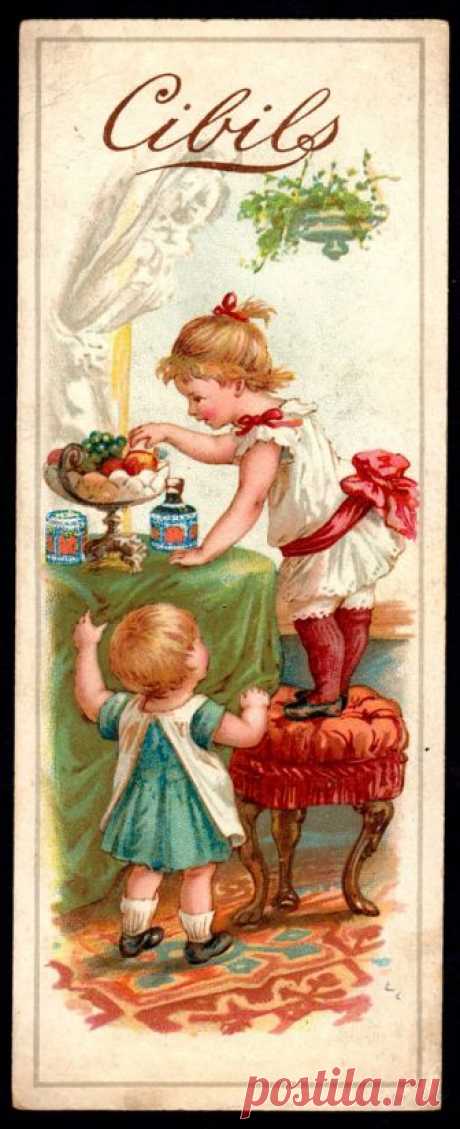 Dutch Tradecard - Children Bookmark Cibils Beef Extract - Children Bookmarks, c1900