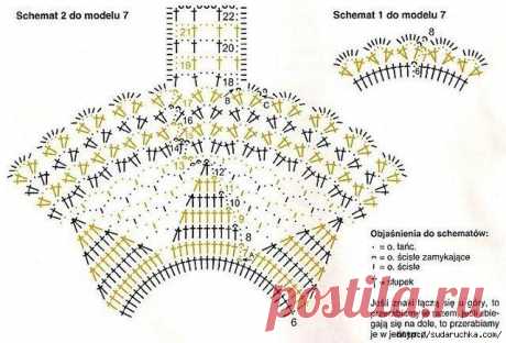 Схемы для вязания вазочек - крючком.