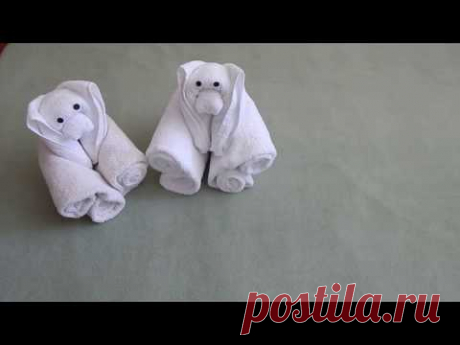 How to fold a Teddy Bear using towels. - YouTube