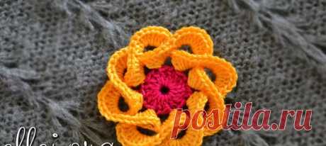 Объемный цветок крючком. Ellej's 3d crochet flower