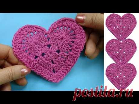 Как вязать валентинку How to crochet heart