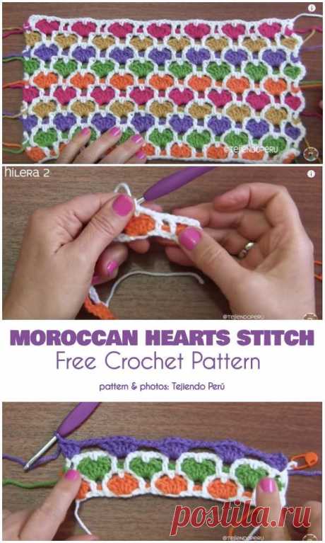 Reversible moroccan heart stitch free crochet pattern – Artofit