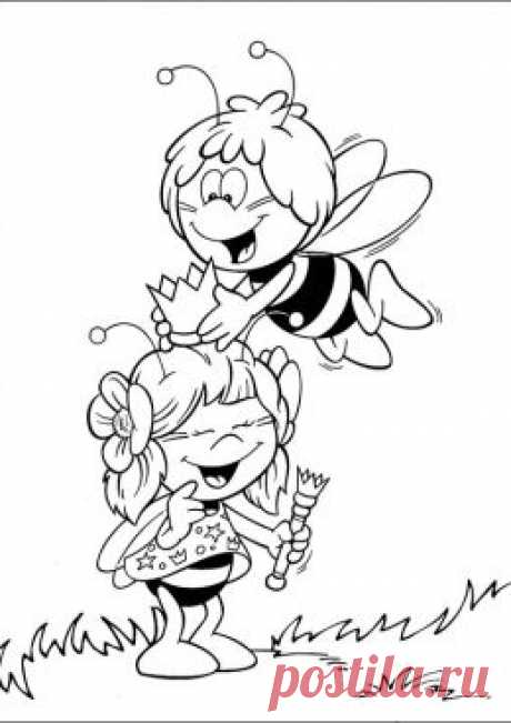 Раскраска Корона для пчелки, скачать и распечатать раскраску раздела Пчелка Майя