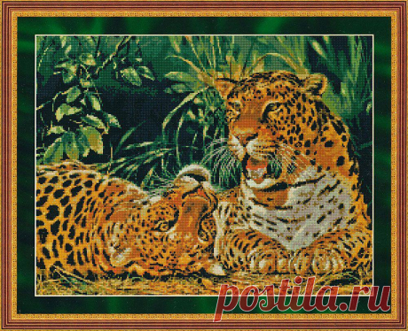 Купить вышивку "Играющие леопарды" (арт. 98197) от "Kustom Krafts"