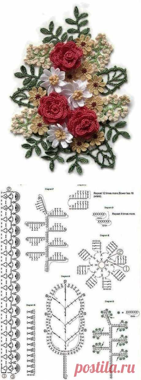 How to crochet a bouquet of flowers. Crochet bouquet pattern | Laboratory household