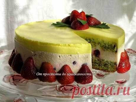 От простоты до изысканности...: Мятный торт с белым шоколадом и красными ягодами