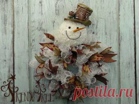 ▶ Snowman Wreath Tutorial by Trendy Tree - YouTube