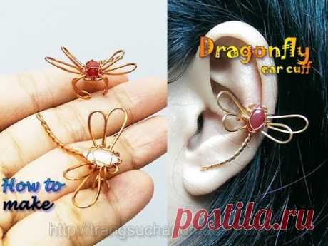 Dragonfly ear cuff - How to make handmade copper wire jewelry 367