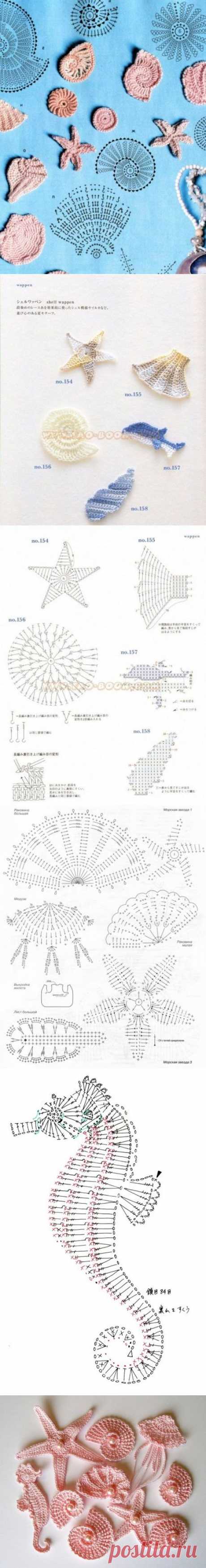 Морской декор крючком