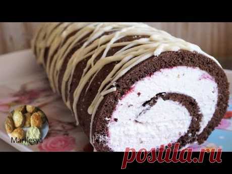 ШОКОЛАДНЫЙ РУЛЕТ быстро и просто! Получится у всех!/Chocolate Swiss Roll