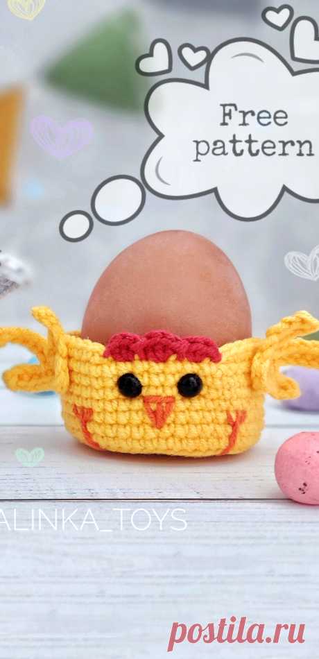 PDF Корзинки для яиц крючком. FREE crochet pattern; Аmigurumi toy patterns. Амигуруми схемы и описания на русском. Вязаные игрушки и поделки своими руками #amimore - пасхальные украшения, маленькие корзинки в виде зайчика и цыплёнка к Пасхе.