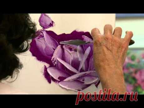 Painting Roses in Oil with a Palette Knife in 3 Easy Steps