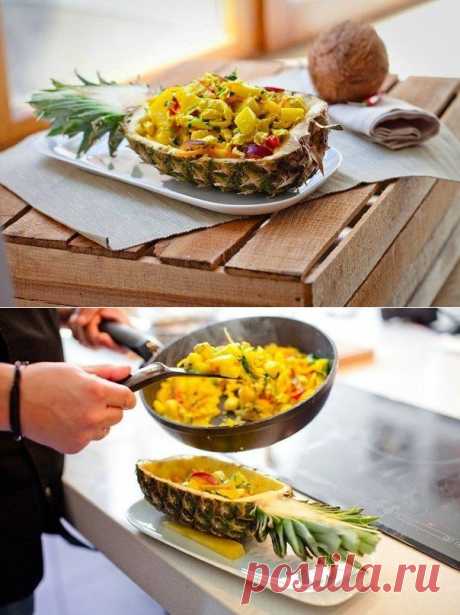 Как приготовить курица с ананасом - рецепт, ингридиенты и фотографии