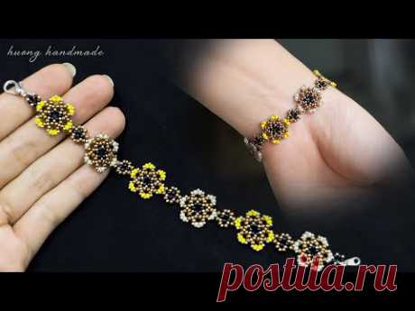 Seed beads bracelet. How to make beaded bracelet. Beading tutorial