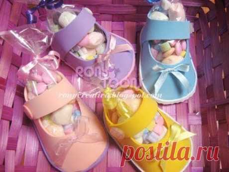 ▶ ZAPATITOS BABYSHOWER PARA NIÑA / BABYSHOWER CANDY SHOE - YouTube