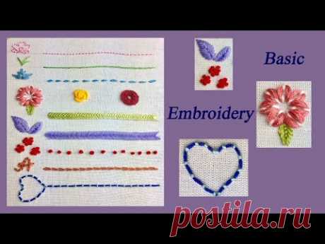 11 самых необходимых стежков гладью | Hand Embroidery for Beginners