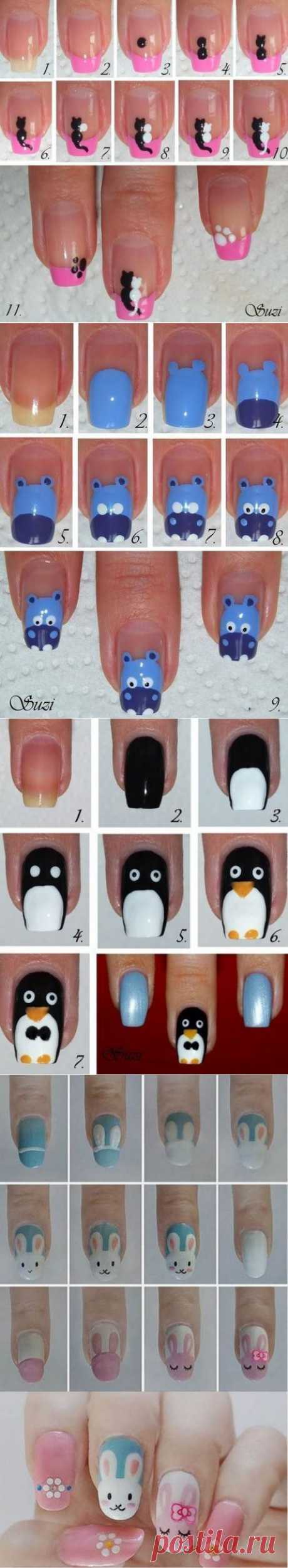 Как сделать Смешных животных Тематические Nail Art | iCreativeIdeas.com