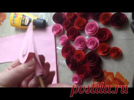 Бумажные розы легко и очень быстро за 5 минут своими руками из цветной бумаги