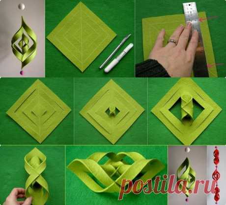 How to DIY 3D Felt Ornament Tutorial | www.FabArtDIY.com