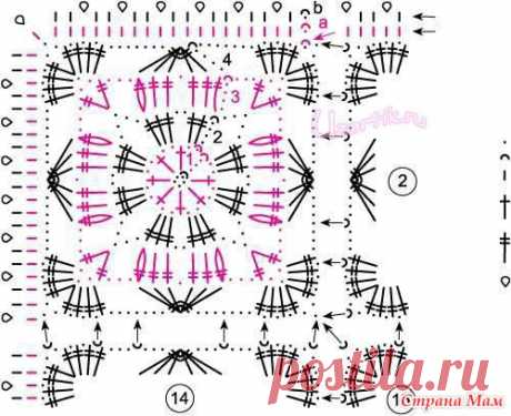 Красивые мотивы крючком + схемы.