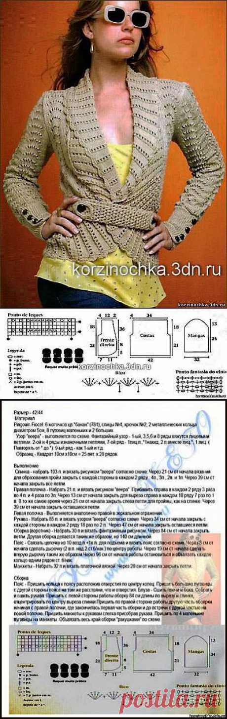 Модный вязаный жакет - 3 Октября 2012 - Вязание спицами, модели и схемы для вязания на спицах