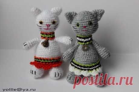 Схема вязания кошки в этническом костюме | Амигурумик