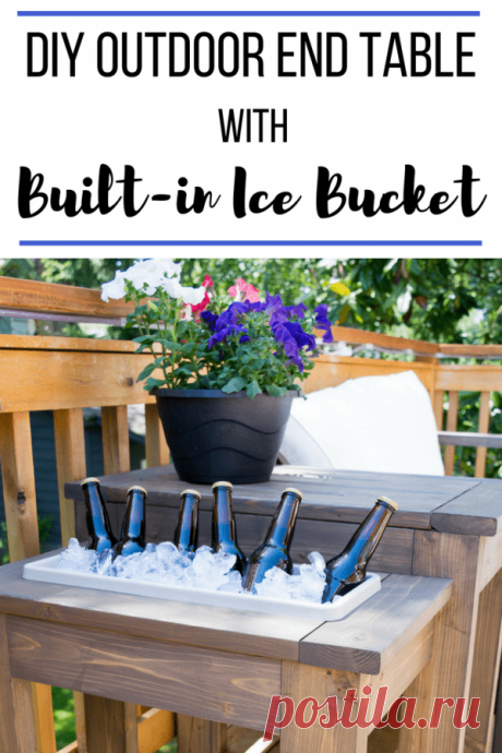 DIY End Table with Built-In Planter or Ice Bucket - The Handyman's Daughter