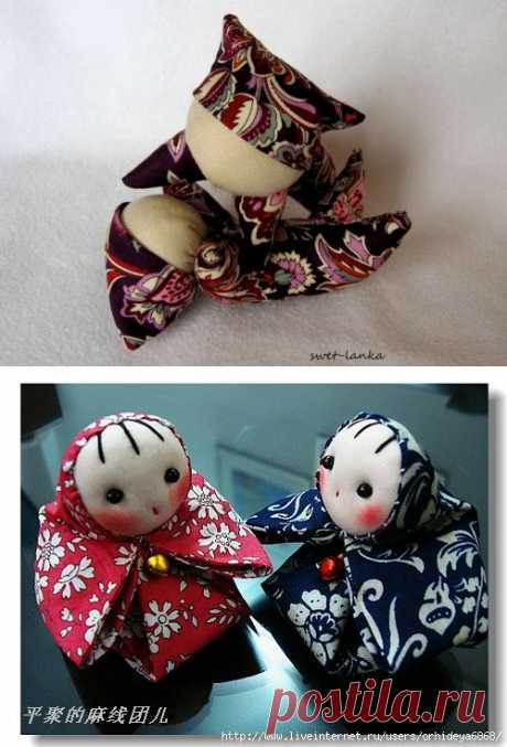 Японские куколки из лоскутов — Рукоделие