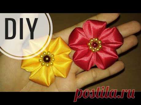 DIY || Cara Membuat Bros Bunga || Kanzashi Flower 14 🌸