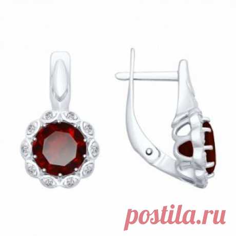 Купить серьги из серебра с гранатами 3 2 5 арт. 92021734 за 2 790 руб. в ювелирном магазине KOKO-LOKO.ru