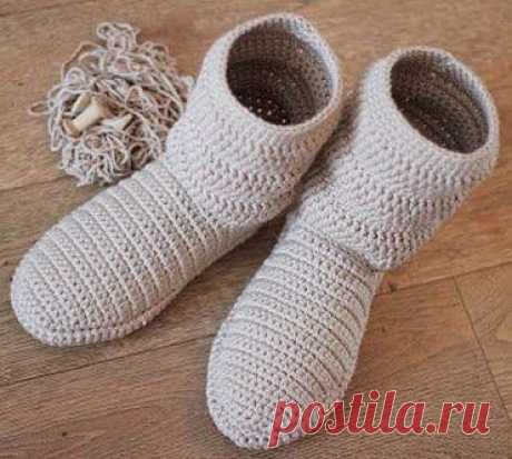 Домашние сапожки крючком.Мастер класс https://labhousehold.com/homemade-crochet-boots.html