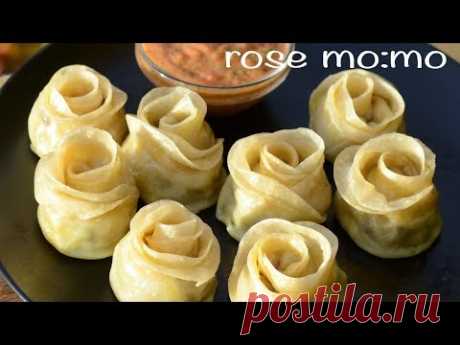 Rose momos recipe/ chicken dumplings recipe