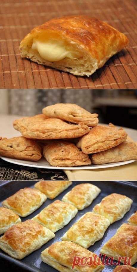 Пирожки из слоеного теста с интересными начинками | Банк кулинарных рецептов